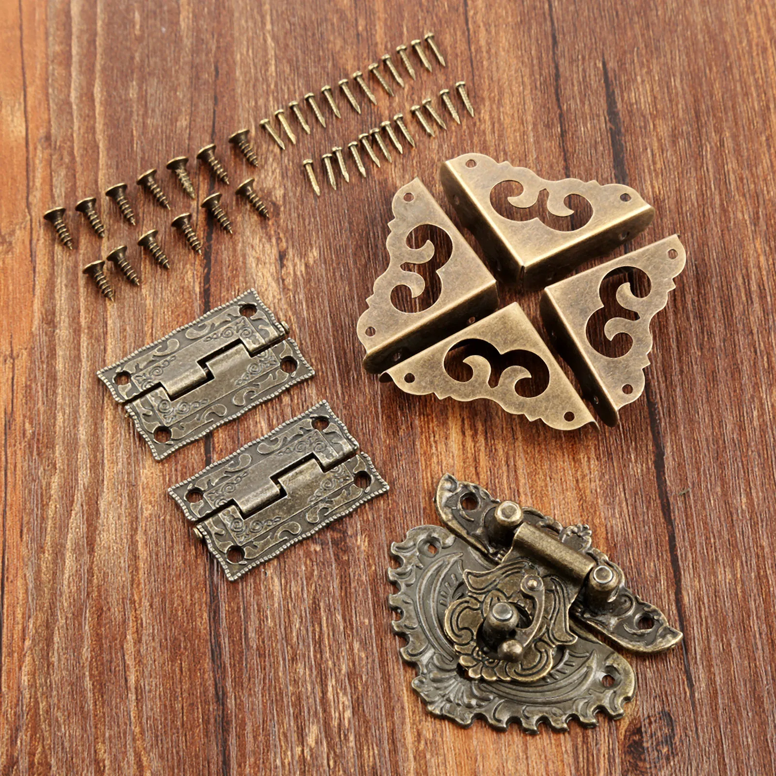 Furniture Hardware Hinges - 7 Cái/bộ Đồng Cổ Khóa Móc
