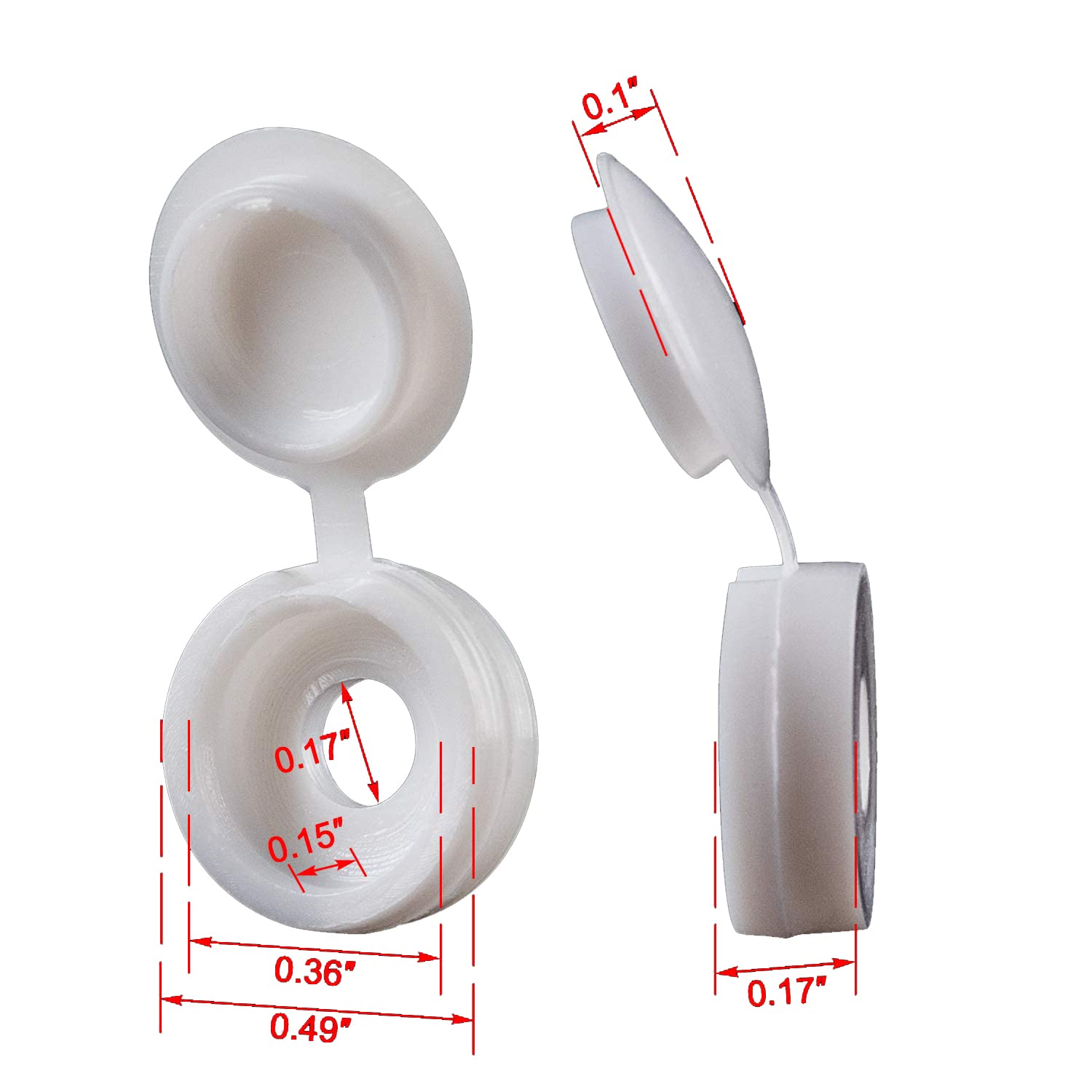White Hinged Plastic Screw Cap - đánh giá và giá Furniture Hardware Covers